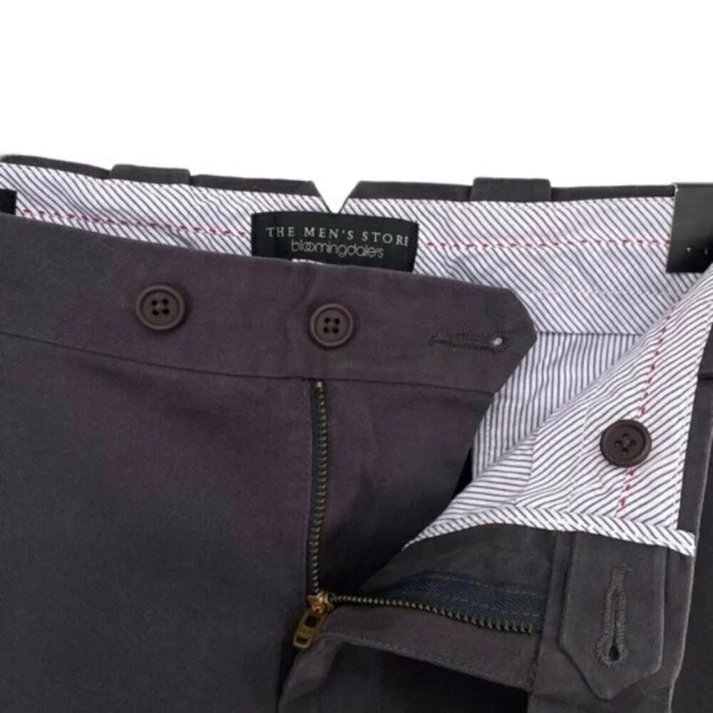 Bloomingdales Mens Cotton Tailored Fit Khaki Chino Pants New